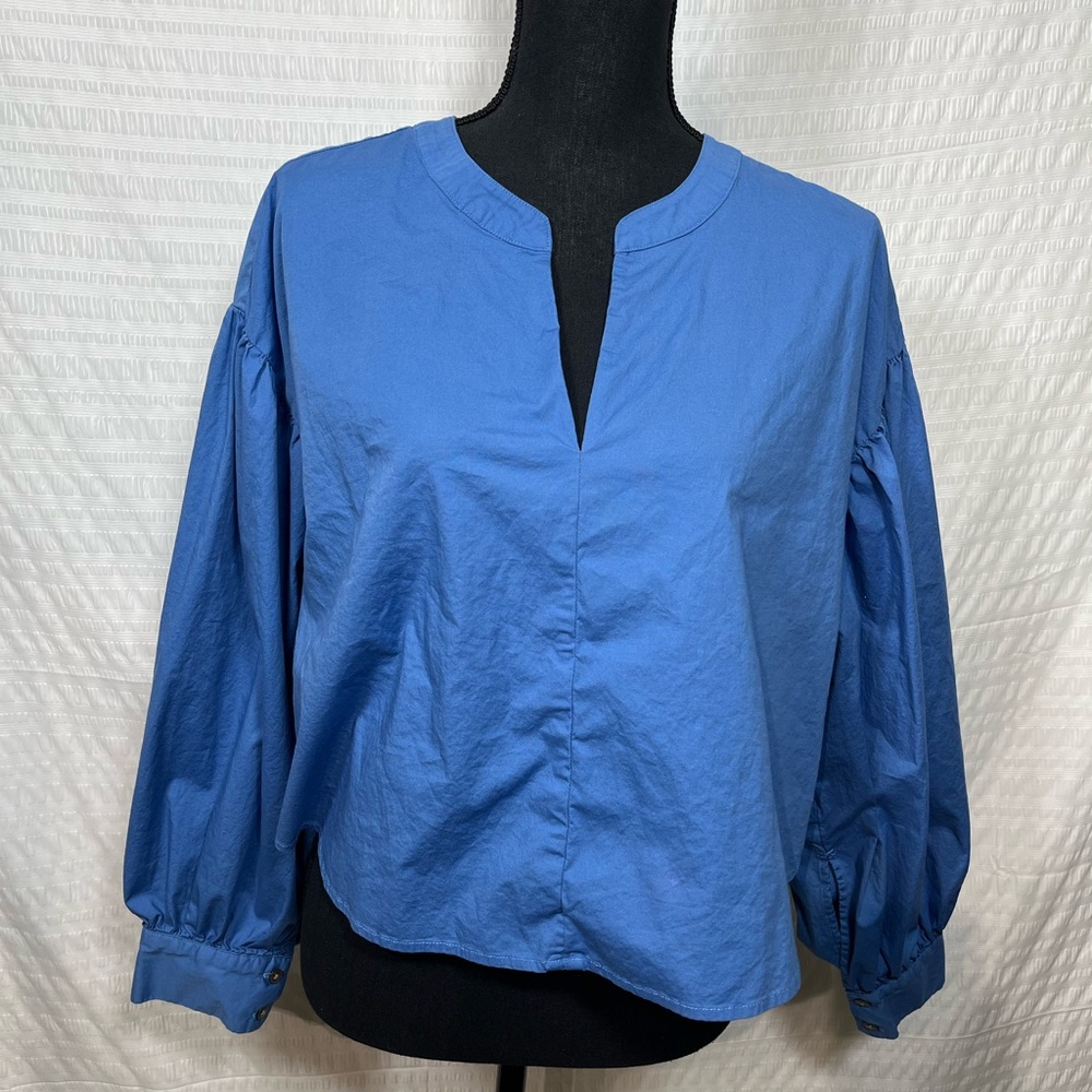 Pistola Women’s Lou Top Blue Puff Long Sleeve Cropped Top Size Small - Picture 9 of 14